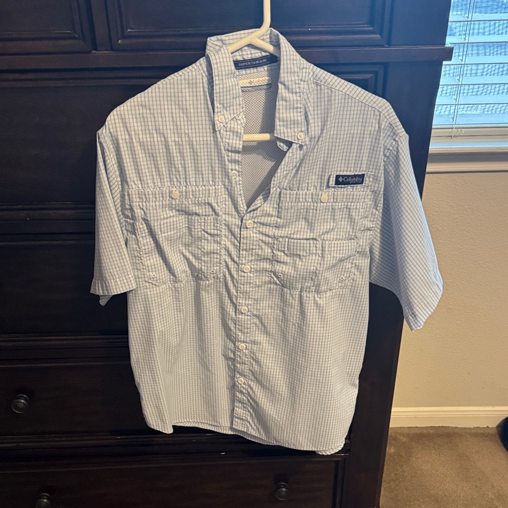 Columbia Men's Light Blue Gingham Shirt